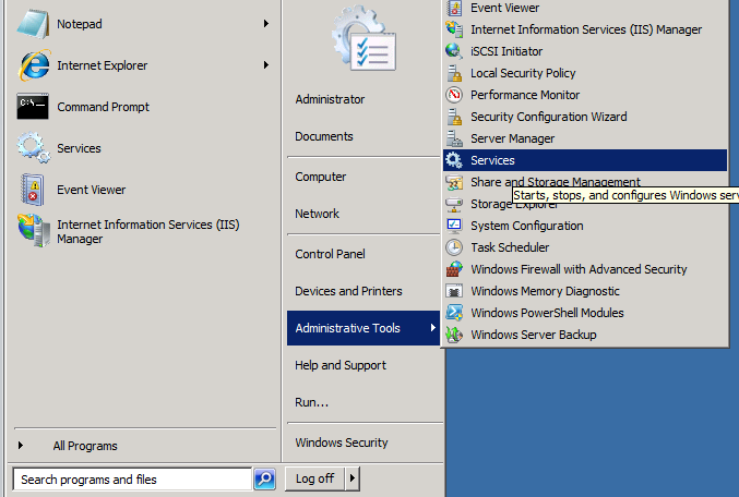 Windows Start Menu - TAG Switch Administration