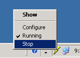 Windows System Tray - Stop TAG Transceiver